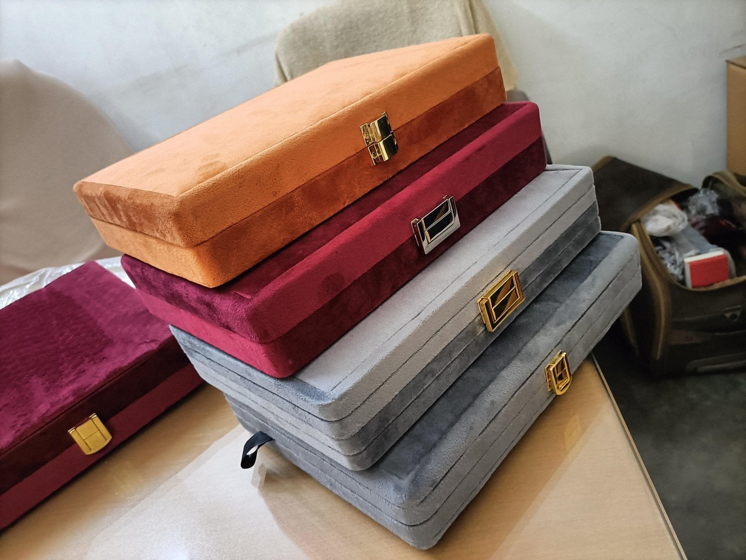 Suede Jewellery Packaging Boxes Set