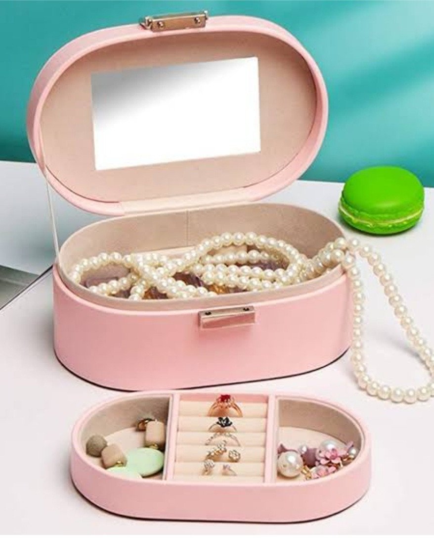 Oval Jewelry Box Organizer 2 Layer